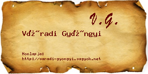 Váradi Gyöngyi névjegykártya
